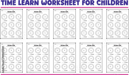 Telling time worksheets for children practice