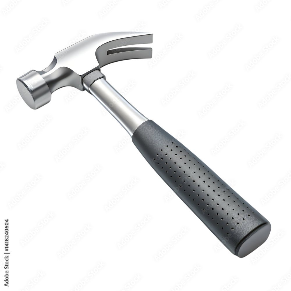 High-Angle View of a Modern Claw Hammer High-Angle View of a Modern Claw Hammer