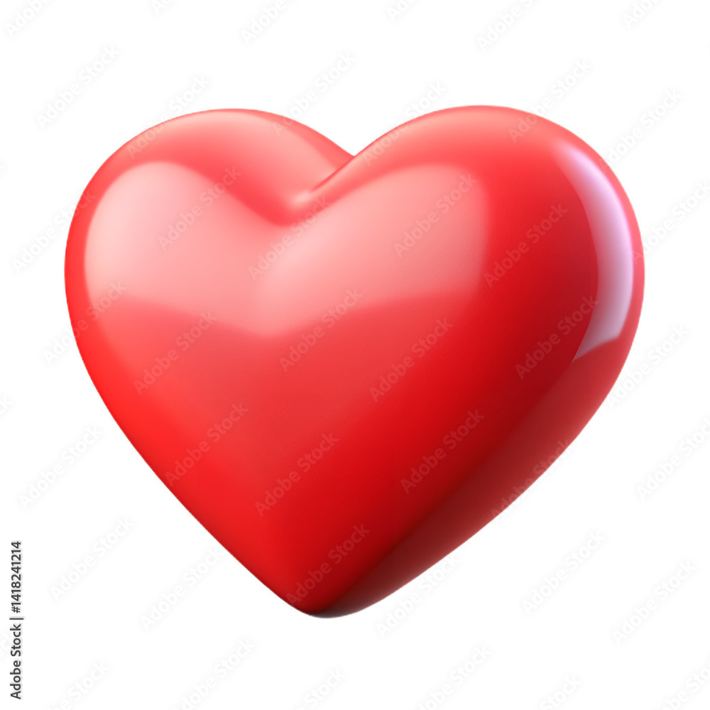 Fototapeta premium Glossy Red Heart – 3D Love Icon