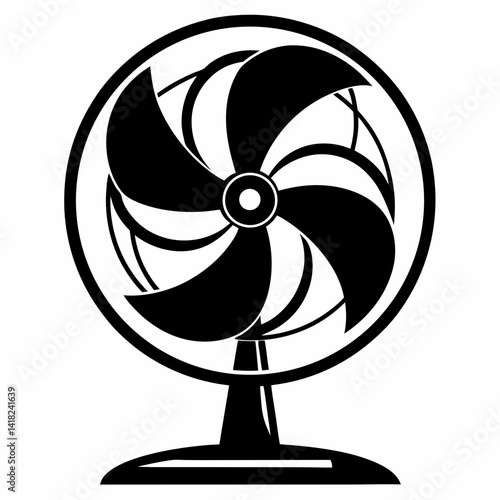 fan on black background