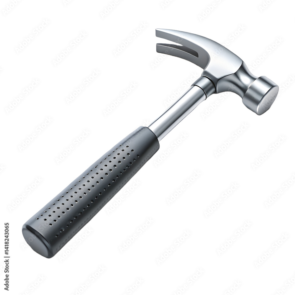 High-Angle View of a Modern Claw Hammer High-Angle View of a Modern Claw Hammer