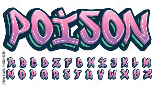 Purple modern graffiti tag style font