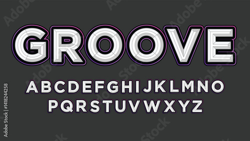 3d colorful outline isolated letters for logos