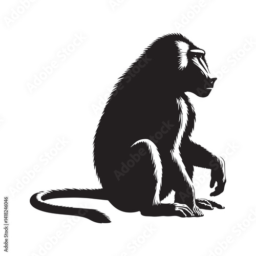 Lords of the Cliffs: A Dynamic Collection of Baboon Vector Silhouettes Showcasing the Power, Social Bonds, and Rugged Beauty of These Intelligent African Primates in Motion
