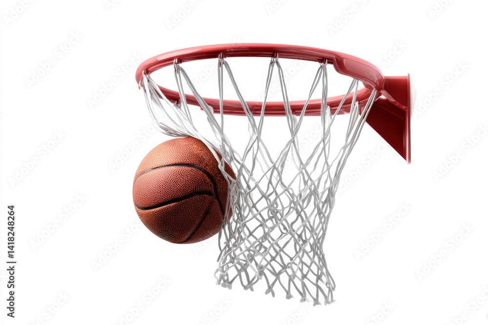 Basketball scoring in action at a sports court during a competitive match under bright gym lights Basketball scoring in action at a sports court during a competitive match under bright gym lights