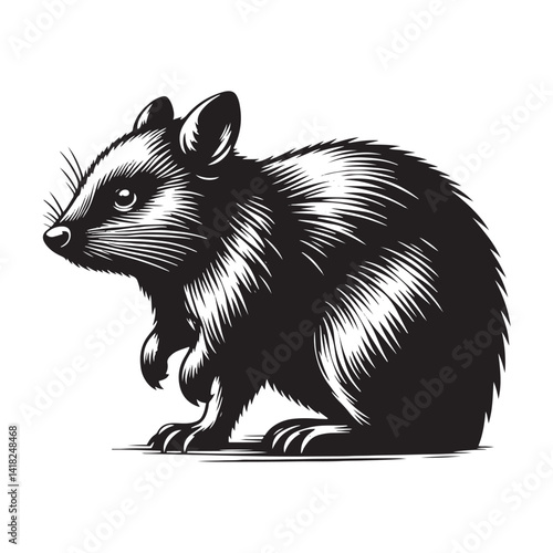 Scurry of the Outback: A Unique Collection of Bandicoot Vector Silhouettes Celebrating the Quirky Charm, Swift Movements, and Distinctive Shape of This Elusive Marsupial Species