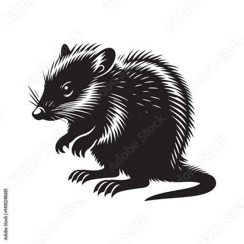 Scurry of the Outback: A Unique Collection of Bandicoot Vector Silhouettes Celebrating the Quirky Charm, Swift Movements, and Distinctive Shape of This Elusive Marsupial Species