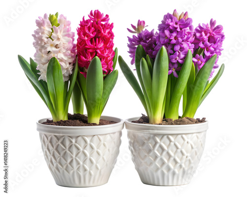 Two Potted Hyacinth Plants