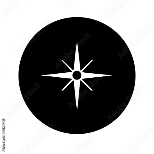 compass symbol design with black background  
