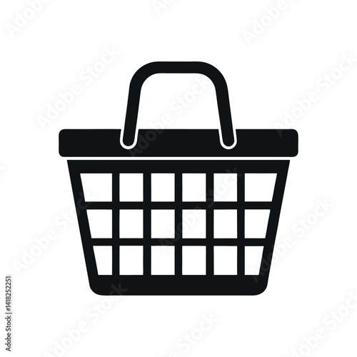 Simple Isolated Shopping Basket Vector Icon For Ecommerce Stores And Supermarket Promotions Minimalist Symbol For Purchase And Retail Activities