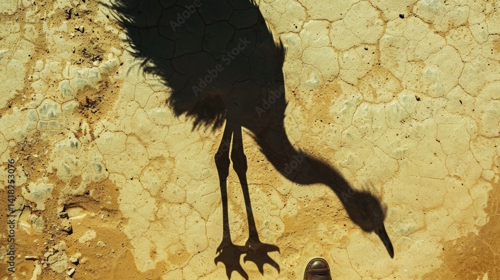 Ostrich on farm in natural setting concept of ethical farming Ostrich on farm in natural setting concept of ethical farming