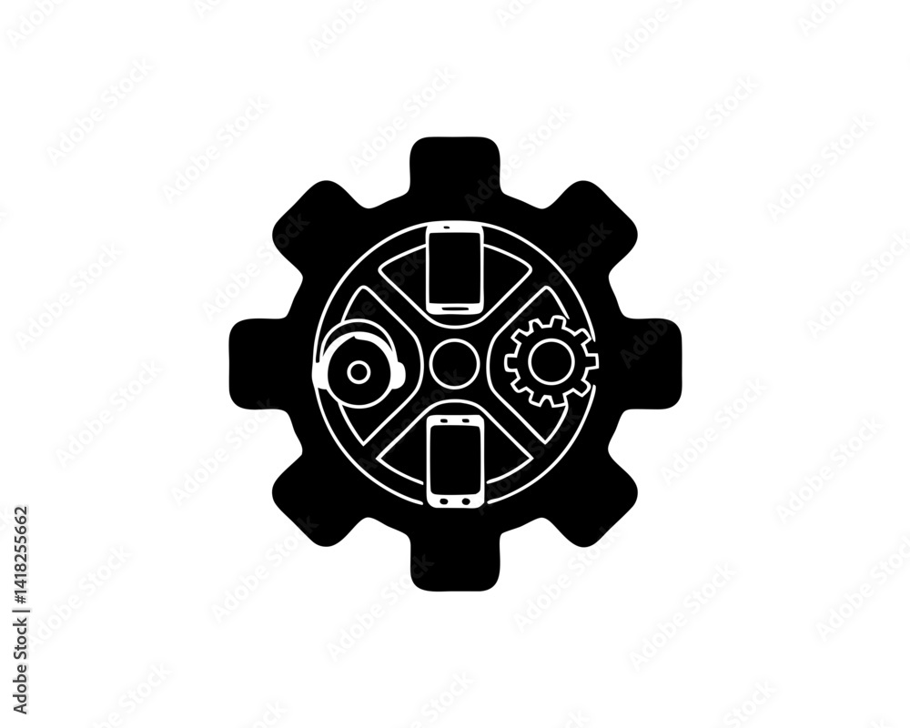 Obraz premium creative details Tech gear icon Vector Illustration