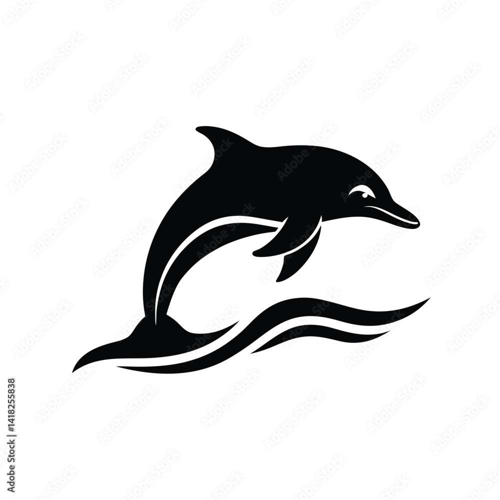 Fototapeta premium silhouette of a dolphin