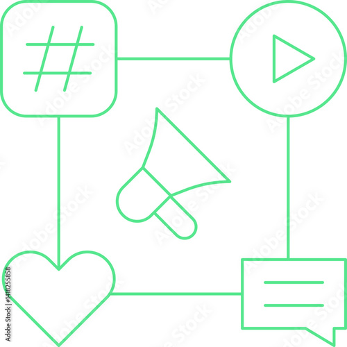 Social Media Campaign icon single vector illustration