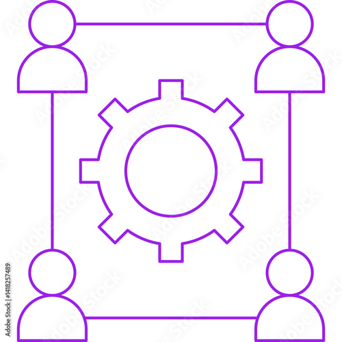 Team Support icon single vector illustration