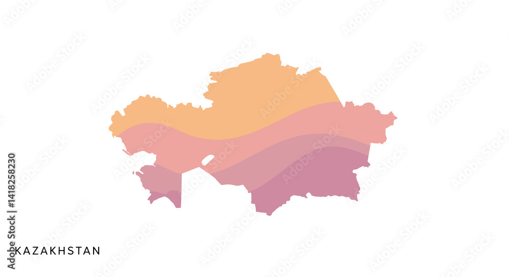 Obraz premium Abstract Kazakhstan Map with Gradient Colors 