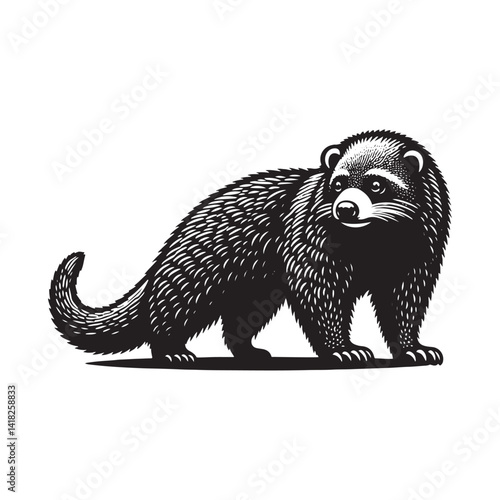 Whiskers of the Canopy: A Captivating Collection of Binturong Vector Silhouettes Showcasing the Mysterious Charm, Arboreal Grace, and Unique Form of the Elusive Bearcat