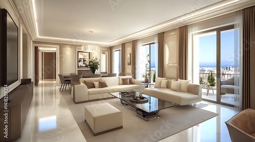 Wallpaper Mural Warm vintage furnishings glowing in window lit living room high resolution picture Torontodigital.ca