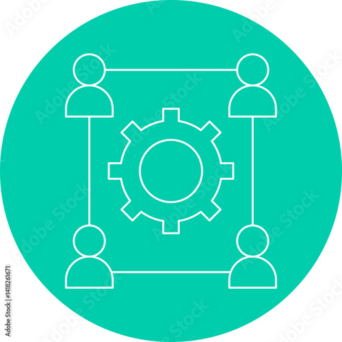 Team Support icon single vector illustration