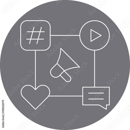 Social Media Campaign icon single vector illustration