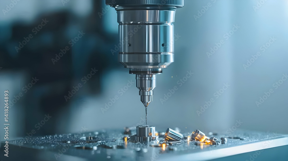 Industrial Drilling Machine Operation Close Up Industrial Drilling Machine Operation Close Up