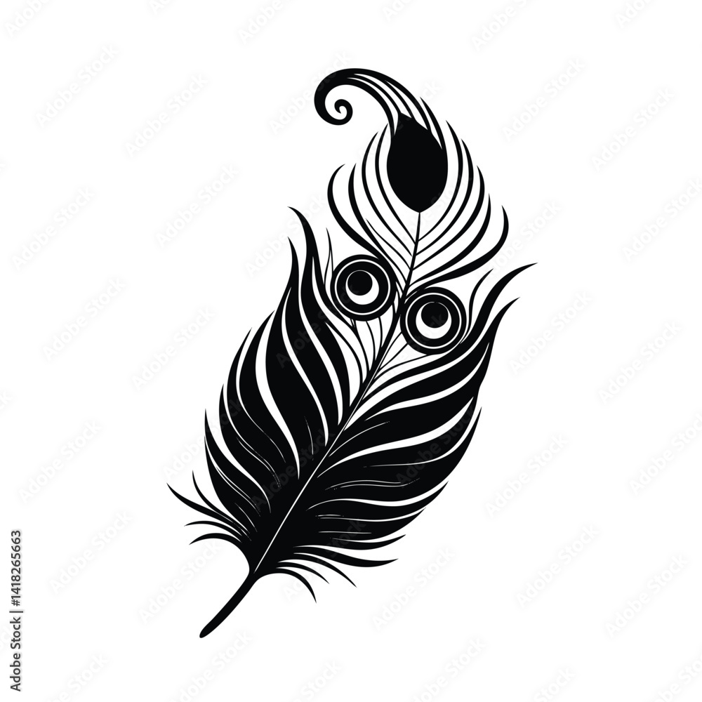 Obraz premium peacock feather isolated on white