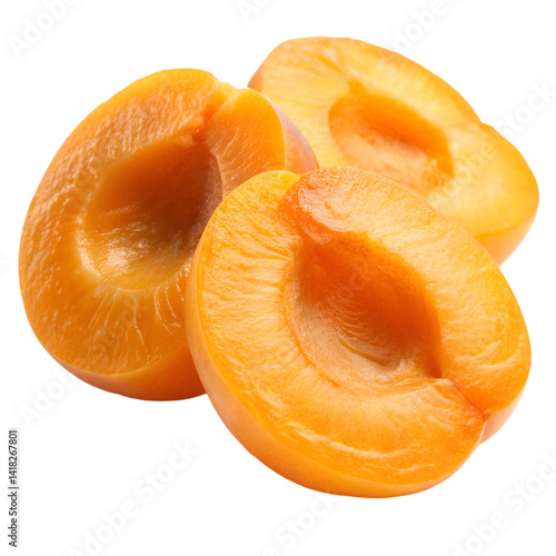 dried apricots on white background
