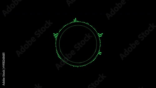 Abstract circular animation of colorful sound wave circle equalizer. Animation. Audio spectrum simulation for music, computer calculating, futuristic, ads, animation.