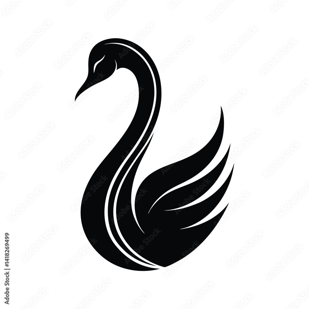 Fototapeta premium swan silhouette vector