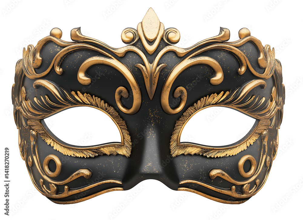 Luxury Masquerade Mask with Gold Accents Luxury Masquerade Mask with Gold Accents