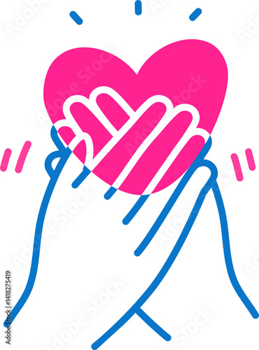Touched positive Hands on chest valentines day feels gratitude impressed by good words hand on heart