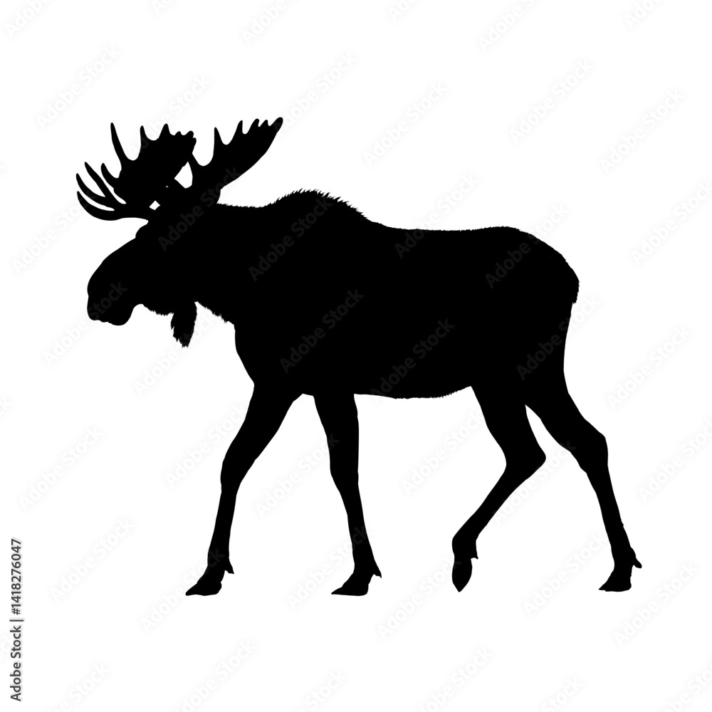 Moose silhouette - vector illustration