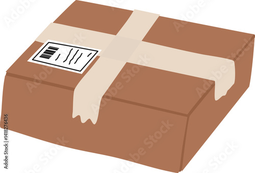 Package delivery box and eco friendly gift packaging with shipping label. Thanksgiving concept