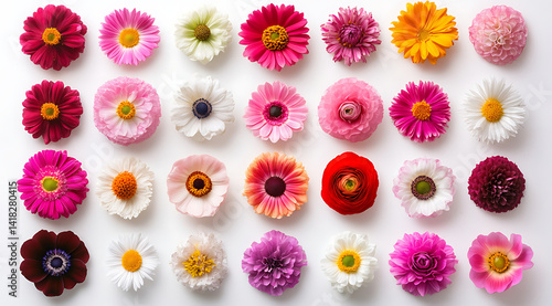 collection of flower on white background,isolated on white,clip art

