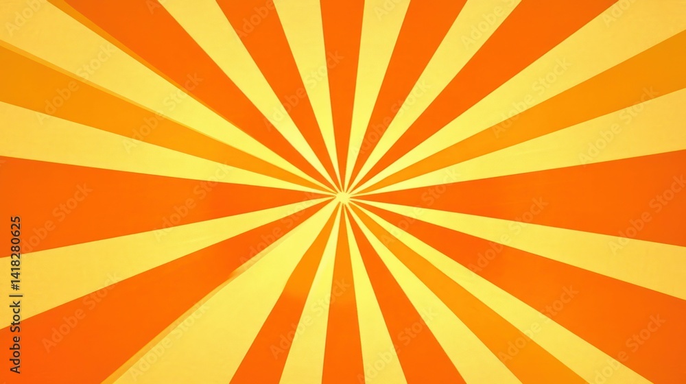 Retro sunburst with orange and yellow rays creates a vibrant background. Retro sunburst with orange and yellow rays creates a vibrant background.