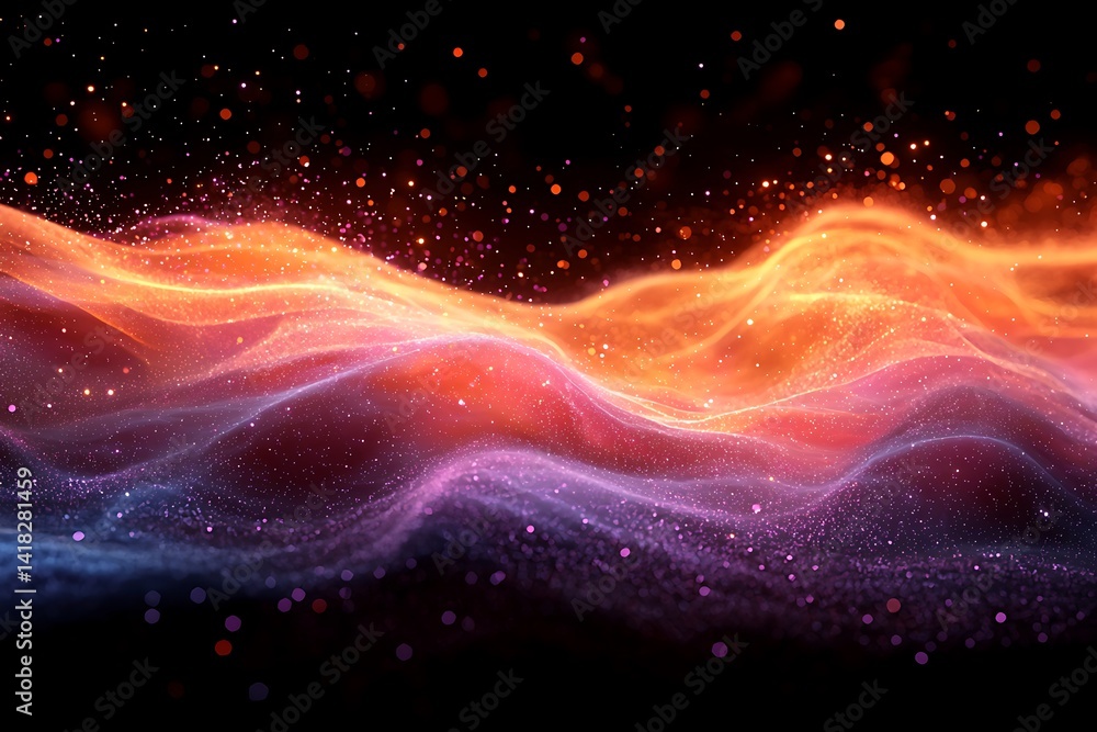 Fototapeta premium Dynamic, swirling nebulae of vibrant colors.