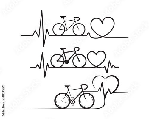 Cycling and Heart Health Illustration
