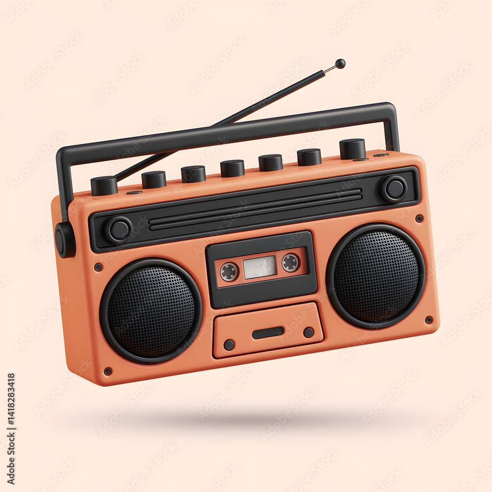 Obraz premium Retro Boombox: A Blast from the Past