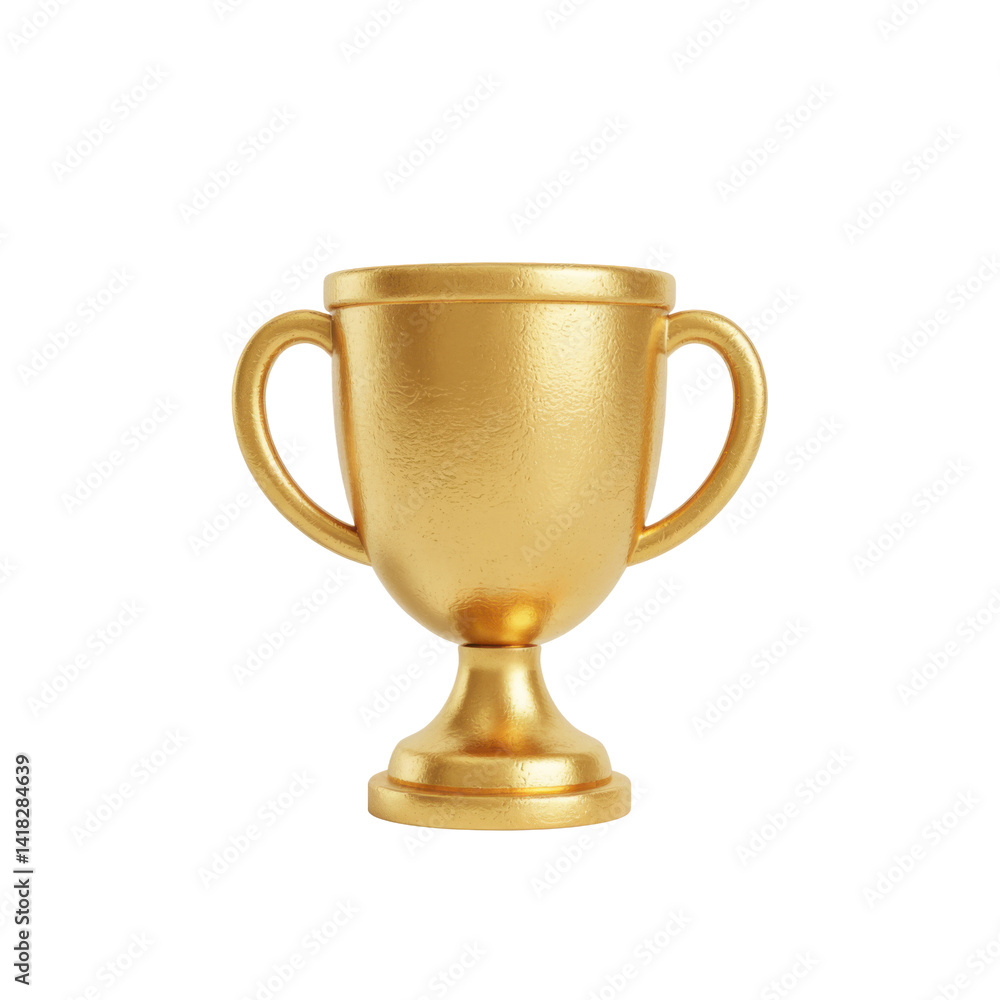 Classic 3D Golden Trophy Cup with Handles Classic 3D Golden Trophy Cup with Handles