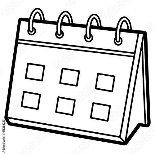 Calendar: A simple illustration of a calendar, capturing the essence of time and planning, suitable for various applications
