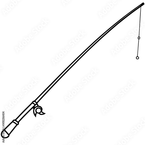 Fishing Rod Silhouette: An iconic silhouette of a fishing rod, complete with detailed line and reel, embodies the essence of angling and outdoor pursuit.