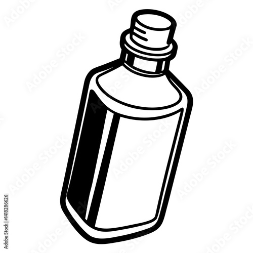Bottle of medicine: a simple graphic illustration of a bottle.