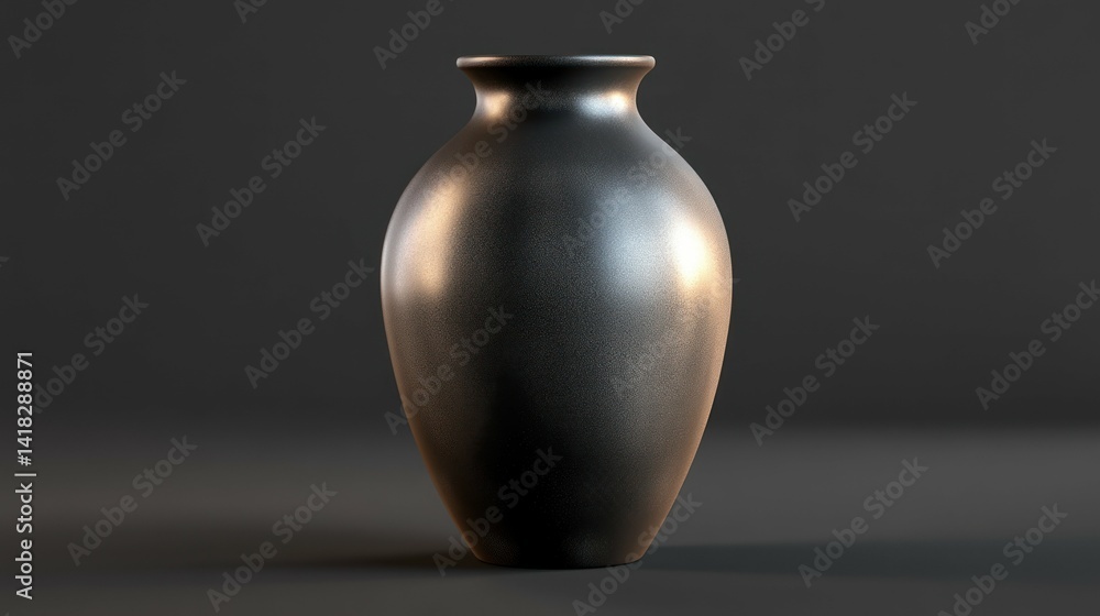Elegant dark vase against a neutral backdrop, evoking minimalist charm. Elegant dark vase against a neutral backdrop, evoking minimalist charm.