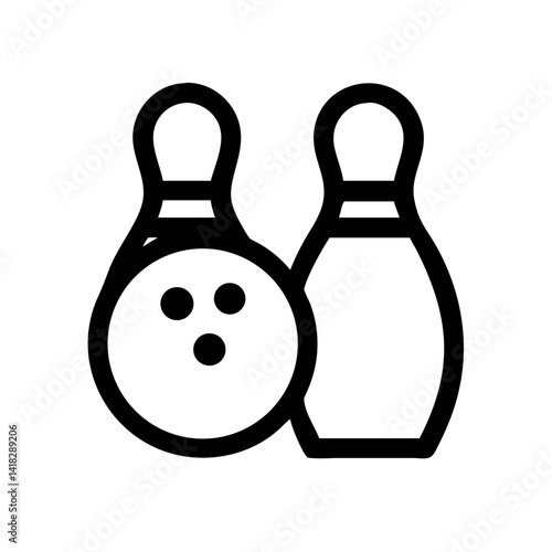 Icon of a bowling ball and pins representing the sport