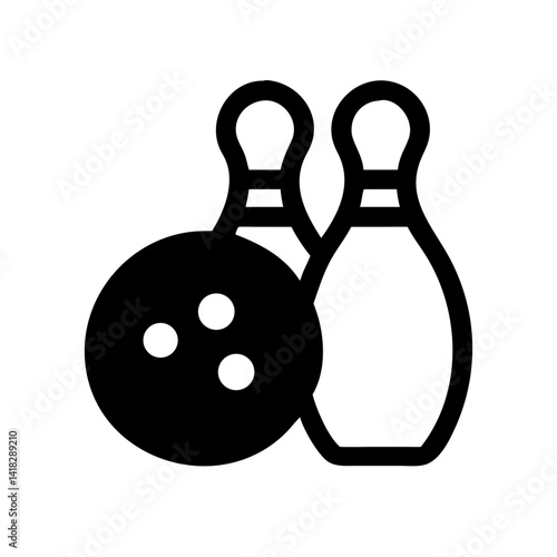 Icon of a bowling ball and pins representing the sport