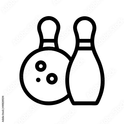 Icon of a bowling ball and pins representing the sport