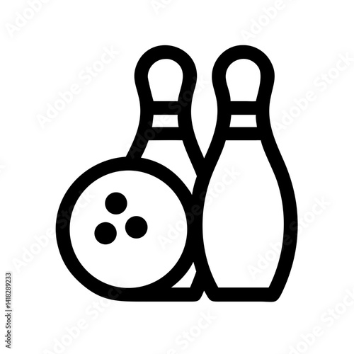 Icon of a bowling ball and pins representing the sport
