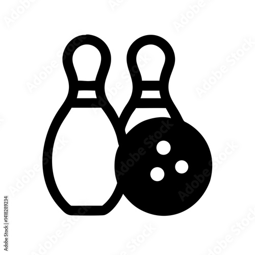 Icon of a bowling ball and pins representing the sport