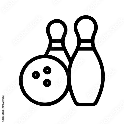 Icon of a bowling ball and pins representing the sport