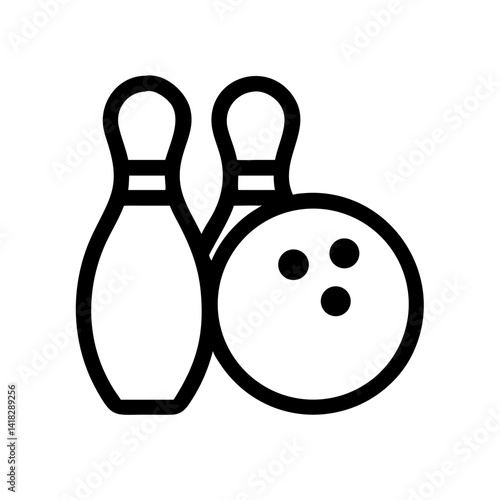 Icon of a bowling ball and pins representing the sport